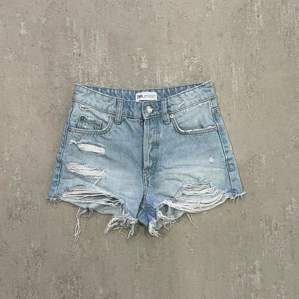 Zara Distressed Denim Shorts